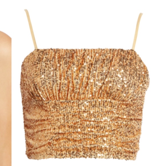 Free People Nwt Sequin Crop Top gypsy goddess date night - Picture 4 of 9
